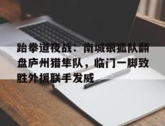 雷竞技-跆拳道夜战：南城银狐队翻盘庐州猎隼队，临门一脚致胜外援联手发威的简单介绍